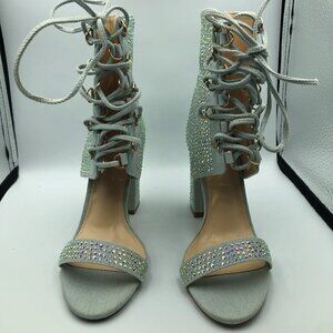 Azalea Wang Women's Booties Upper Glitter Heels Size 6
